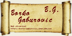 Borko Gaburović vizit kartica